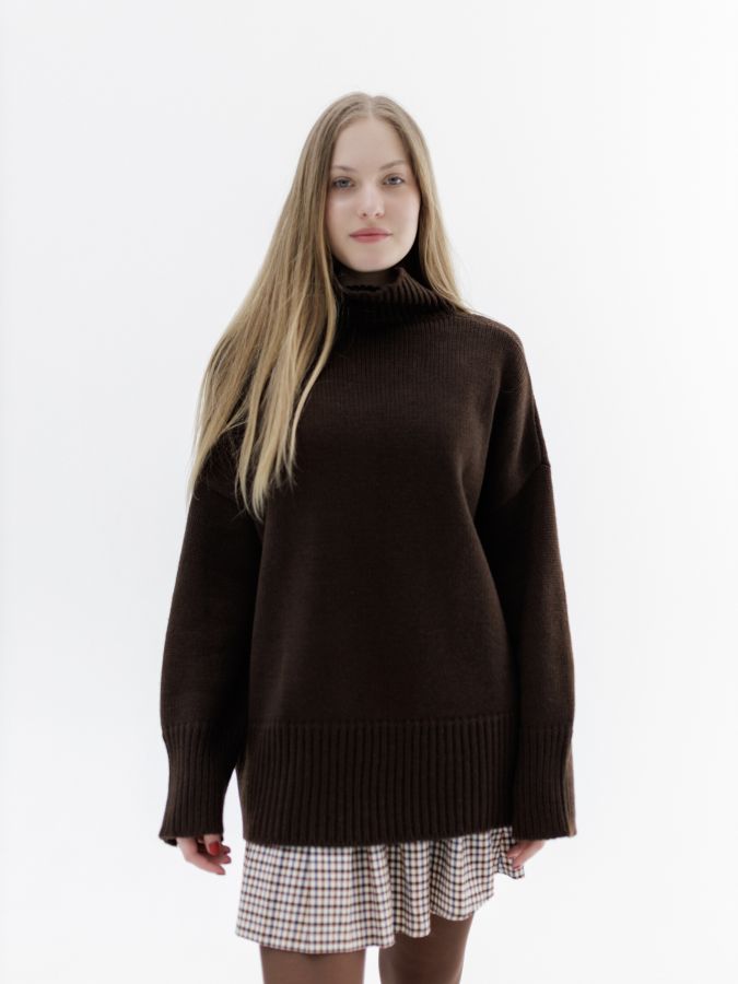 Свитер из мериноса шоколад