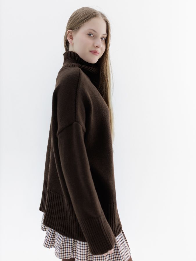 Свитер из мериноса шоколад