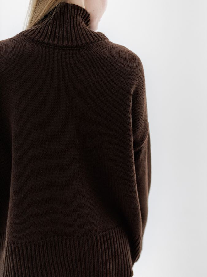 Свитер из мериноса шоколад