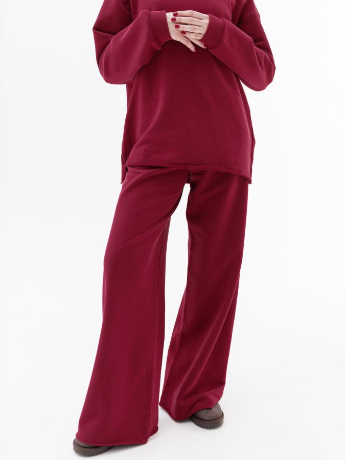 Кофта с длинным рукавом брусника