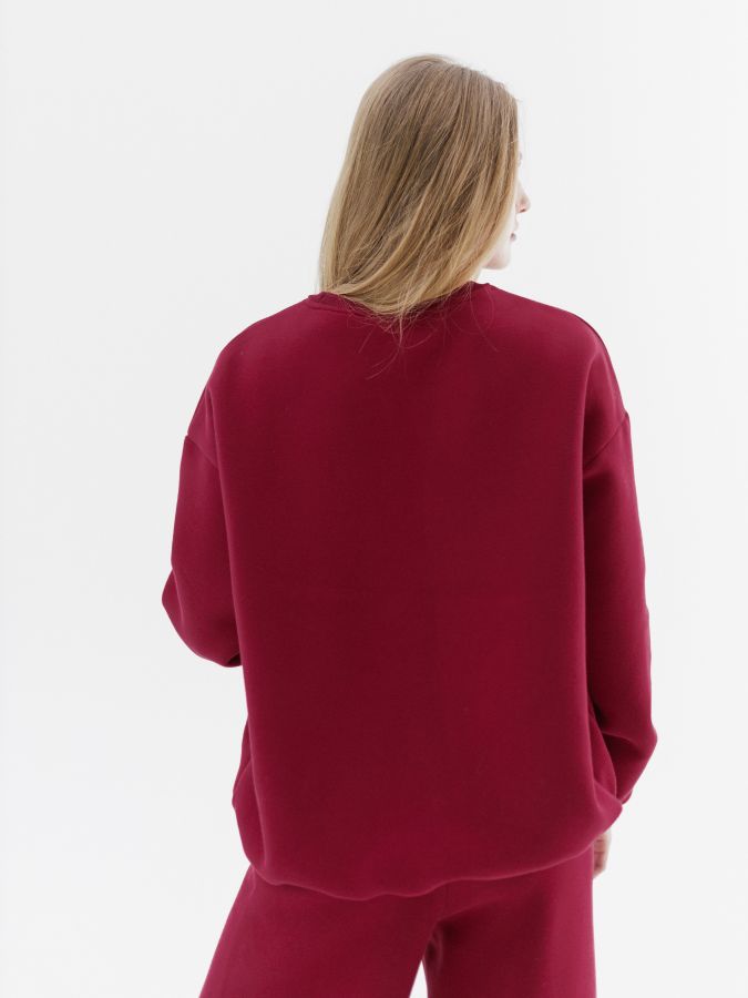 Свитшот с начесом брусника