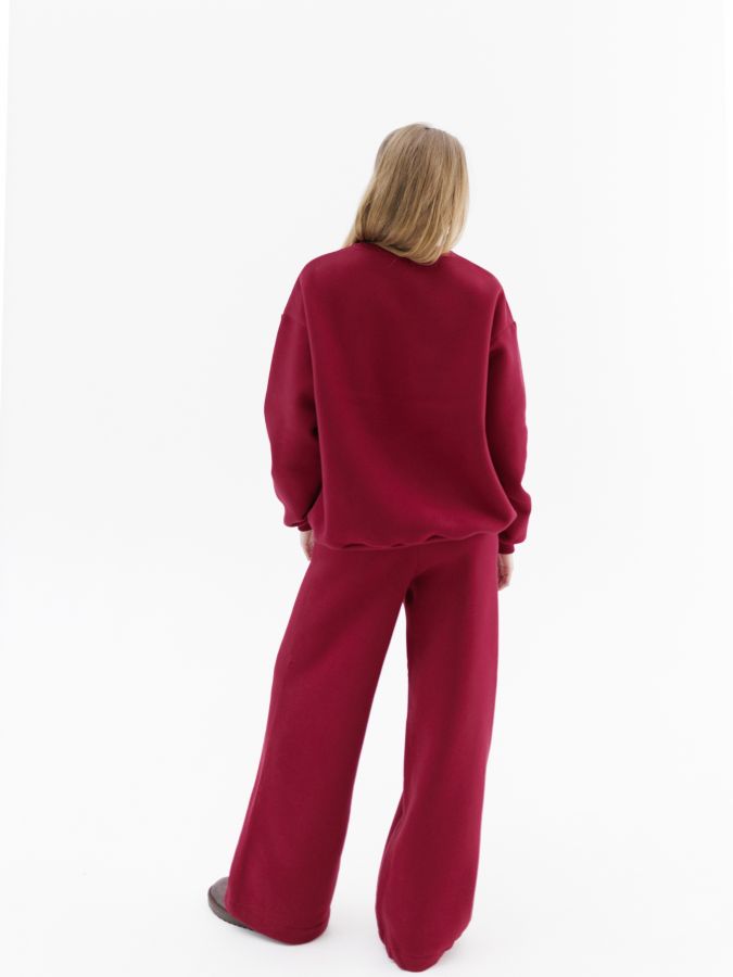 Свитшот с начесом брусника