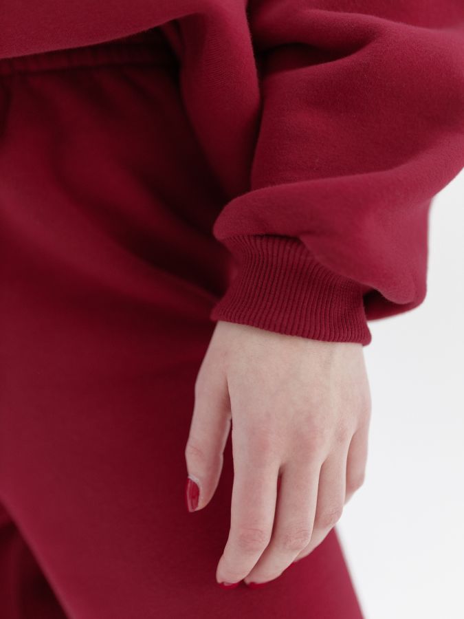 Свитшот с начесом брусника