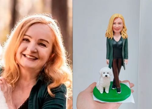 Фигурка 1 человека + питомец по фото, из глины (Ручная работа)