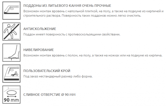 Душевой поддон прямоугольный Radaway Teos F HTF21080 210x80 см схема 5 Душевой поддон прямоугольный Radaway Teos F HTF21080 210x80 см схема 5