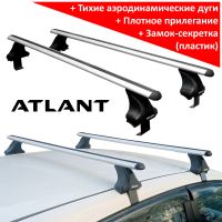 Багажник на крышу Renault Megane 3 hatchback, Атлант, аэродинамические дуги, опора Е