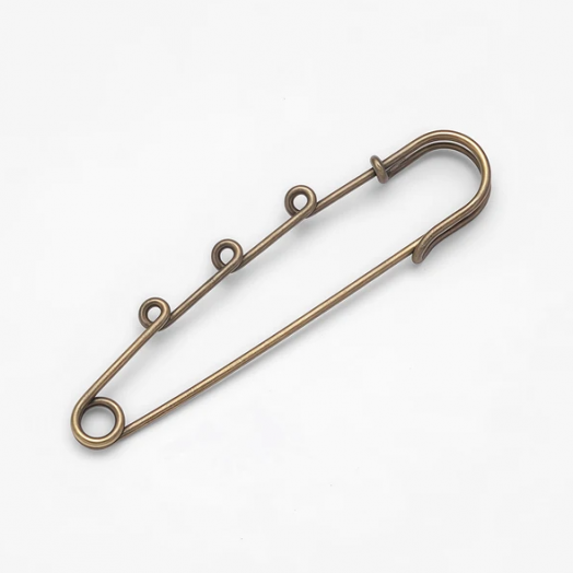 Основа для броши: Булавка декоративная с петлями для повесок, цвет бронза (REX.SP.BR）