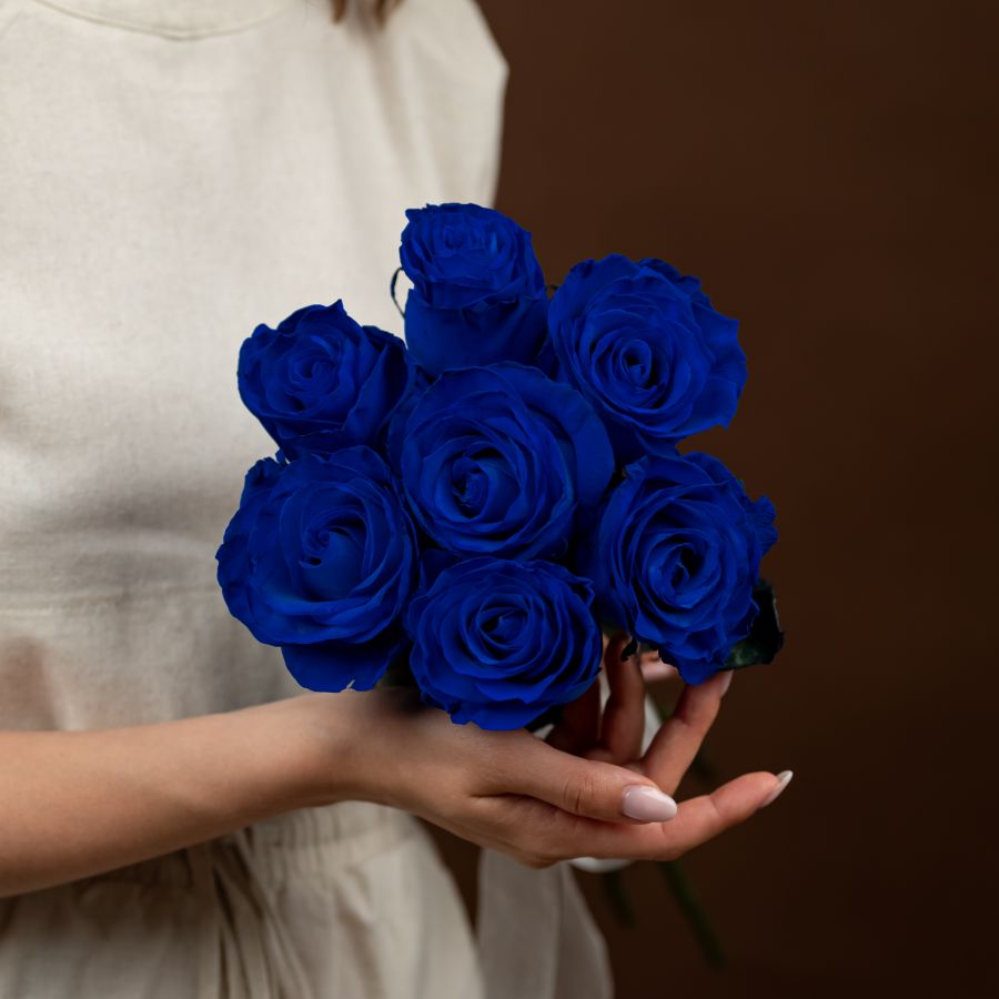 Синяя роза 7шт