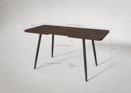 Стол раздв. КОРСИКА 32 КРАФТ В1 (1070/1450*700*740мм), ЛДСП Дуб шоколад, металл черный