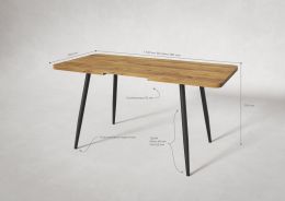 Стол раздв. КОРСИКА 32 КРАФТ В1 (1070/1450*700*740мм), ЛДСП Таксония медовая, металл черный