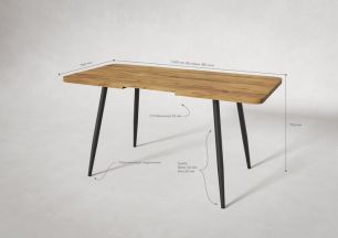 Стол раздв. КОРСИКА 32 КРАФТ В1 (1070/1450*700*740мм), ЛДСП Таксония медовая, металл черный