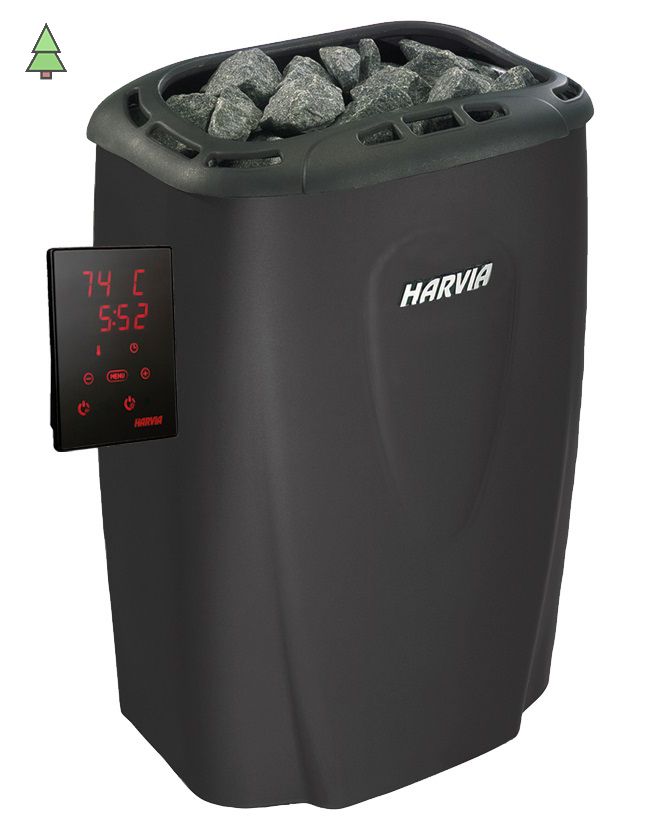 HARVIA Электрическая печь Moderna V80XE Black с выносным пультом в комплекте, артикул HVE804XEM