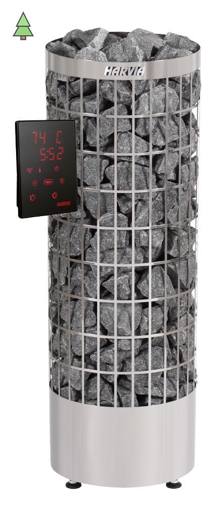 HARVIA Электрическая печь Cilindro PC90XW WiFi, нержавеющая сталь (с выносным пультом WiFi в комплекте), артикул HPC904XW