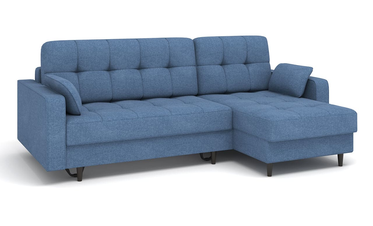 Диван угловой Орлеан Тик-Так (Пантограф) ткань Bravo-Blue