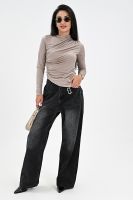 Лонгслив с драпировкой [бежевый]