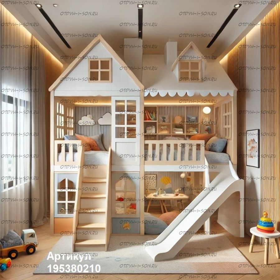 Кровать-чердак домик Roof