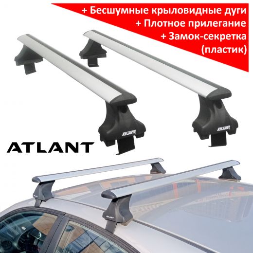 Багажник на крышу Volkswagen Golf 5,6, Атлант, крыловидные дуги, опора Е