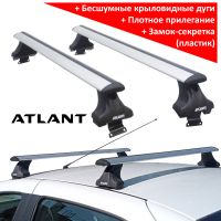 Багажник на крышу Renault Sandero, Атлант, крыловидные дуги, опора Е