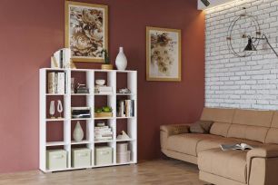 Стеллаж 3 (ш1378*г280*в1396мм) Белый