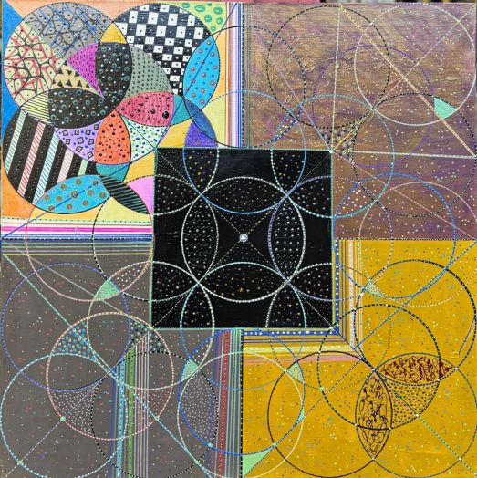 интерьерная энергокартина "Сакральная геометрия. Чёрный квадрат. 12 место Силы"