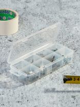 Ящик-органайзер для инструмента, 20х8х3.5 см, пластик, Bartex, 8 ячеек, с подвесом, 27803550512