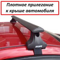 Багажник на крышу Kia Rio 2017-..., Атлант, крыловидные аэродуги (черный цвет)