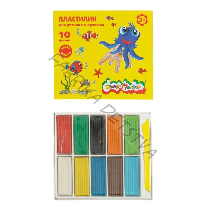 Пластилин «Каляка-Маляка», 10 цветов, 150 г, со стеком