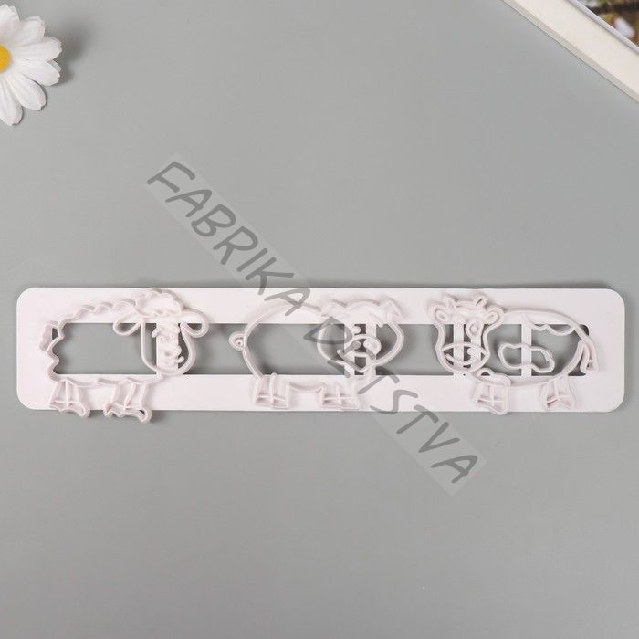 Каттер для полимерной глины «Сельские животные», 5.1x25.3x0.7 см