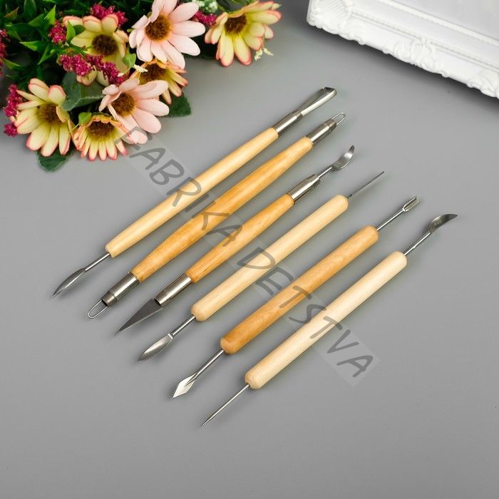 Инструменты для творчества (набор 6 шт.), дерево, металл, 17 см