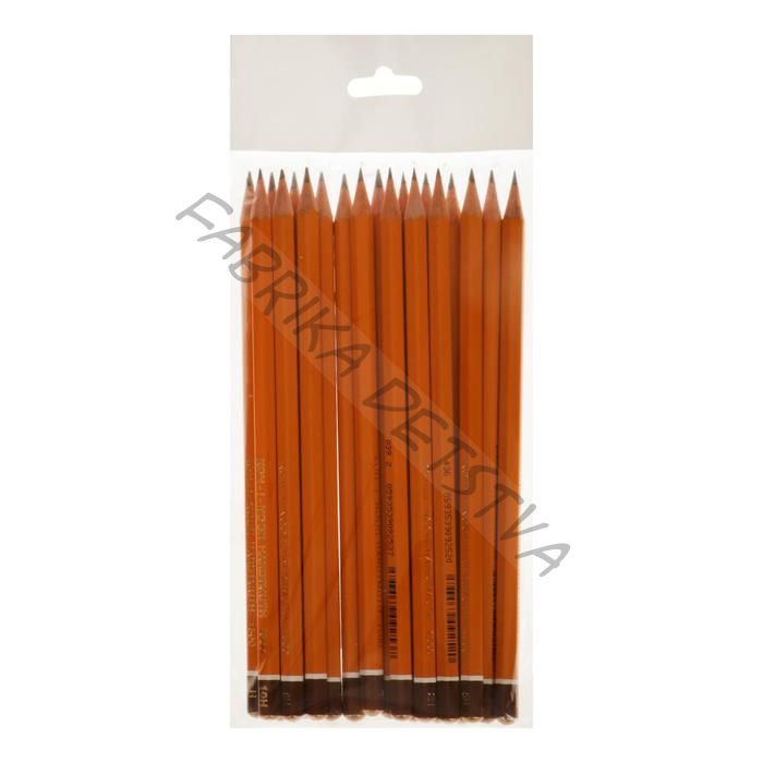 Набор карандашей чернографитных разной твердости 20 штук Koh-I-Noor 1500 НВ, F, B8-H10, пакет, европодвес