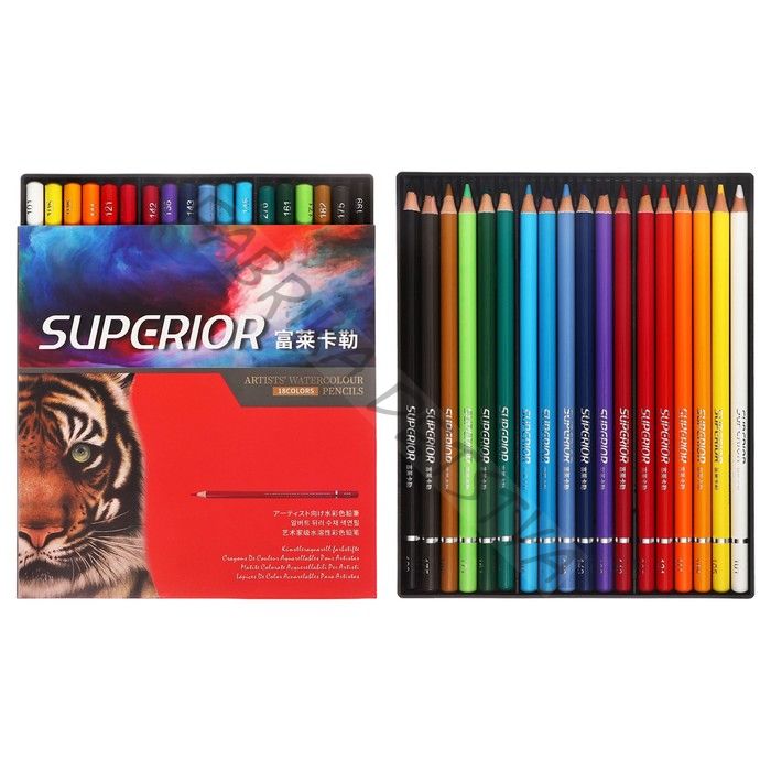Карандаши цветные акварельные 18 цветов, в картонной коробке WCP-18