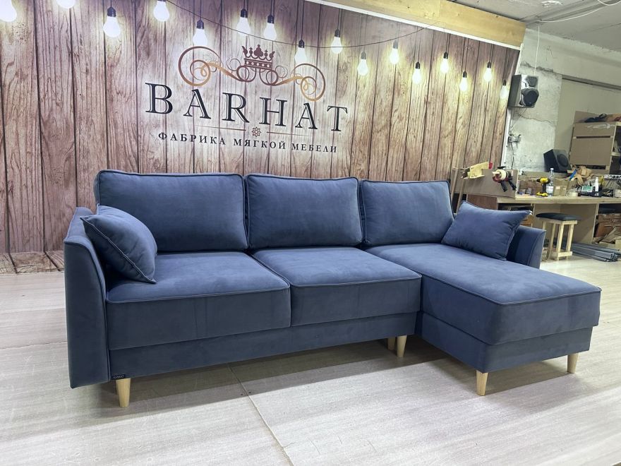 Угловой диван Элвис с оттоманкой