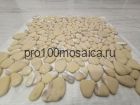 BEIGE ROCK. Плитка мозаика бежевый камешки стекло Glass 305*305*6 (ORRO Mosaic)