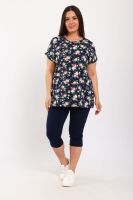 Костюм с бриджами КДЖ [синий, розы]