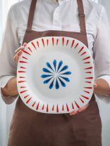 Тарелка обеденная, стеклокерамика, 26 см, квадратная, Кассиопея, Daniks