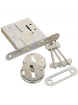 Замок врезной Омега, ЗВ8-42Р, 00-00000416, без ручки, сувальдный, хром