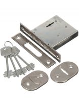 Замок врезной Зенит, ЗВ8-6.1, 00-00000442, без ручки, сувальдный, хром