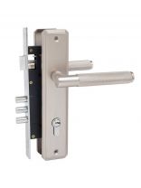 Замок врезной Булат, ЗВ4-3.02.08 ФЕРОНА, 15 003, ручка в комплекте, цилиндровый, перфоключ, матовый никель