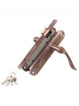 Замок врезной Аллюр, 127/1 AC, 1079, ручка в комплекте, цилиндровый, старый медный