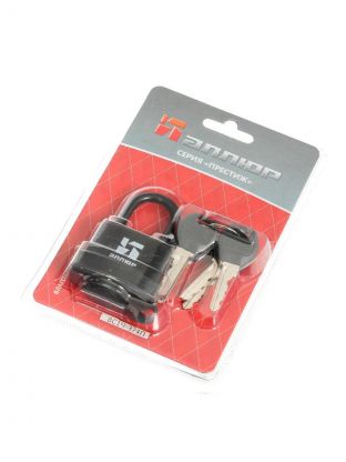 Замок навесной Аллюр, ВС1Ч-374П, 6775, блистер, цилиндровый, влагонепроницаемый, черный, 7 мм, 6 ключей