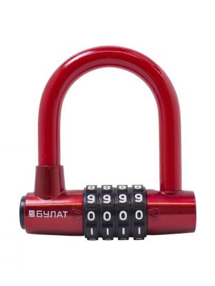 Замок навесной Булат, ВС 944, 13 876, блистер, кодовый, красный, 94 мм