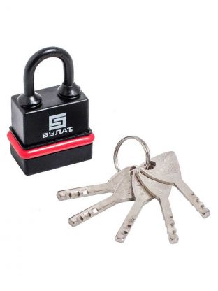 Замок навесной Булат, ВС 3-Н35 ПЛ, 13 979, блистер, дисковый, всепогодный, 35 мм, 5 ключей