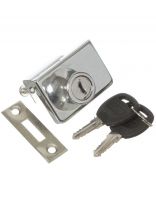 Замок накладной мебельный, Trodos, №805, 301005, для стекла, квадратный, хром