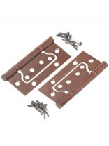 Петля накладная для деревянных дверей, 100х75х2.5 мм, универсальная, B2, U000001, без врезки, 2 шт, бронза