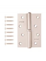 Петля врезная для деревянных дверей, Apecs, 100х70х3 мм, левая, B-Steel-NIS-L, 13694, с подшипником, матовый никель