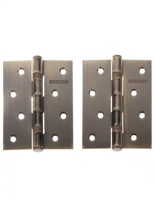 Петля врезная для деревянных дверей, Аллюр, 100х70х2 мм, универсальная, 2BB-FHP AB, 13700/6677, 2 шт, 2 подшипника, коробка/блистер, бронза