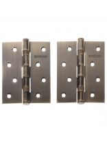 Петля врезная для деревянных дверей, Аллюр, 100х70х2 мм, универсальная, 2BB-FHP AB, 13700/6677, 2 шт, 2 подшипника, коробка/блистер, бронза