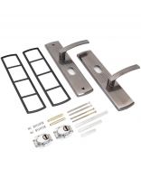 Ручка дверная Стандарт, РН-СТ222-R, 7 837, правая, для китайских металлических дверей, комплект ручек, матовый никель, сталь