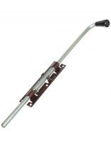 Засов накладной, с пружиной, ригель круглый, Домарт, ЗСП-600, античная медь