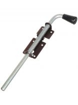 Засов с пружиной, ригель круглый, Домарт, 400 мм, античная медь